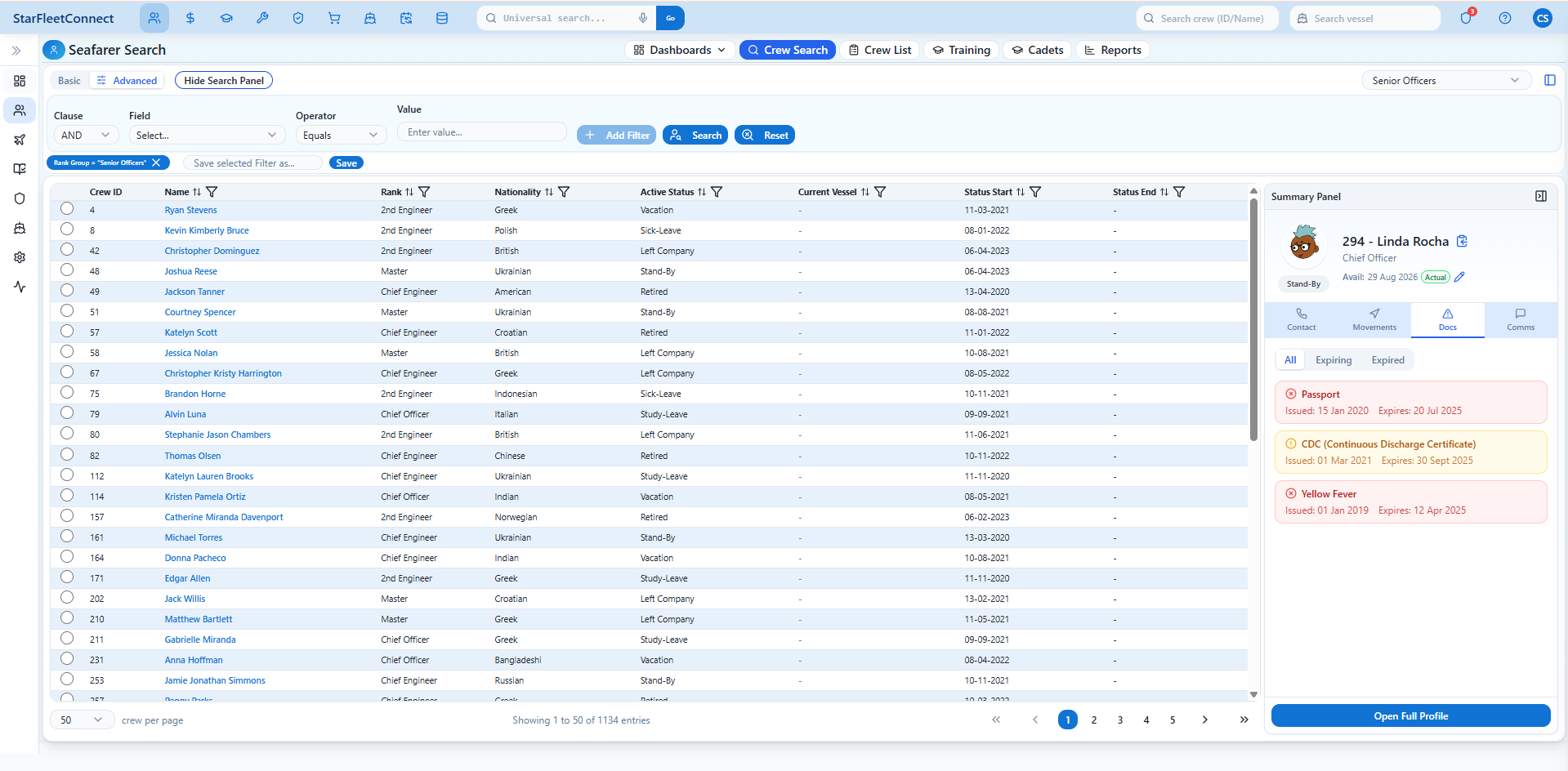Crew Search – StarFleetConnect
