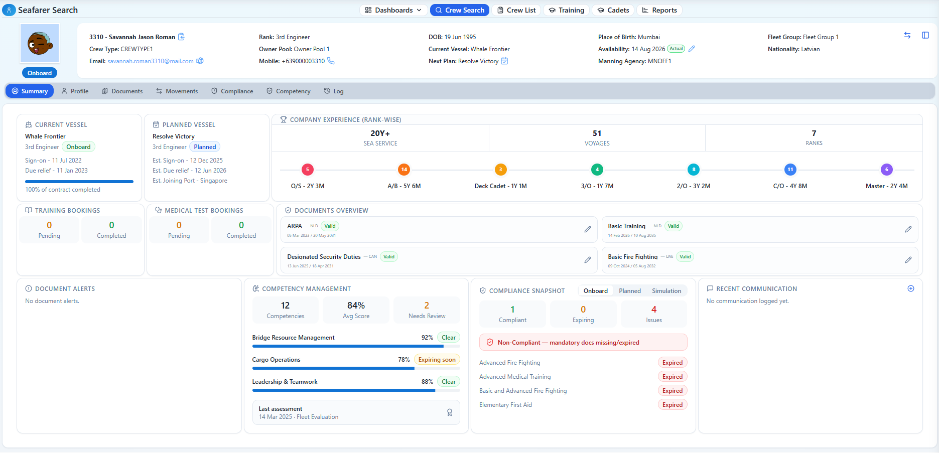Seafarer Summary Profile